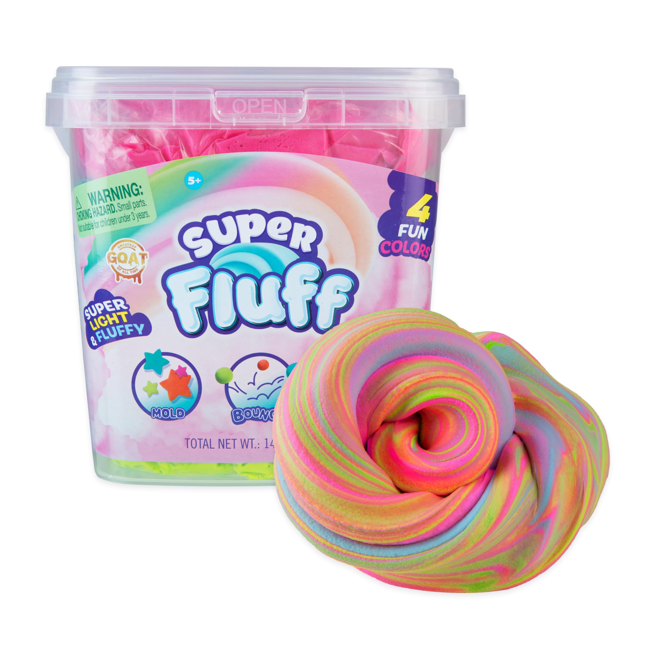Amazon.com: ORB Super Fluff Slimi 4 Pack Bucket Color Set 2 - Pink